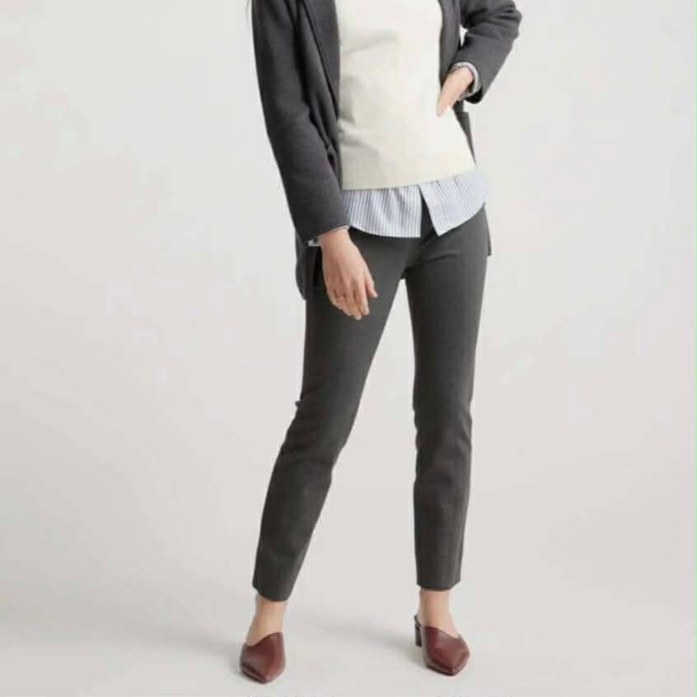 Quince Stretch Ponte Pin-tuck Ankle Pants